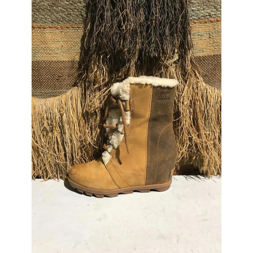 Sorel Joan Of Arctic Wedge II Shearling Brown Winter Boots US Women Size 9